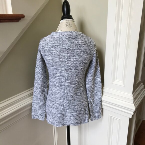 NWT JCREW Marled Sweater Top Womens XS Black White Crew Neck Tunic NEW Gray - Picture 11 of 12